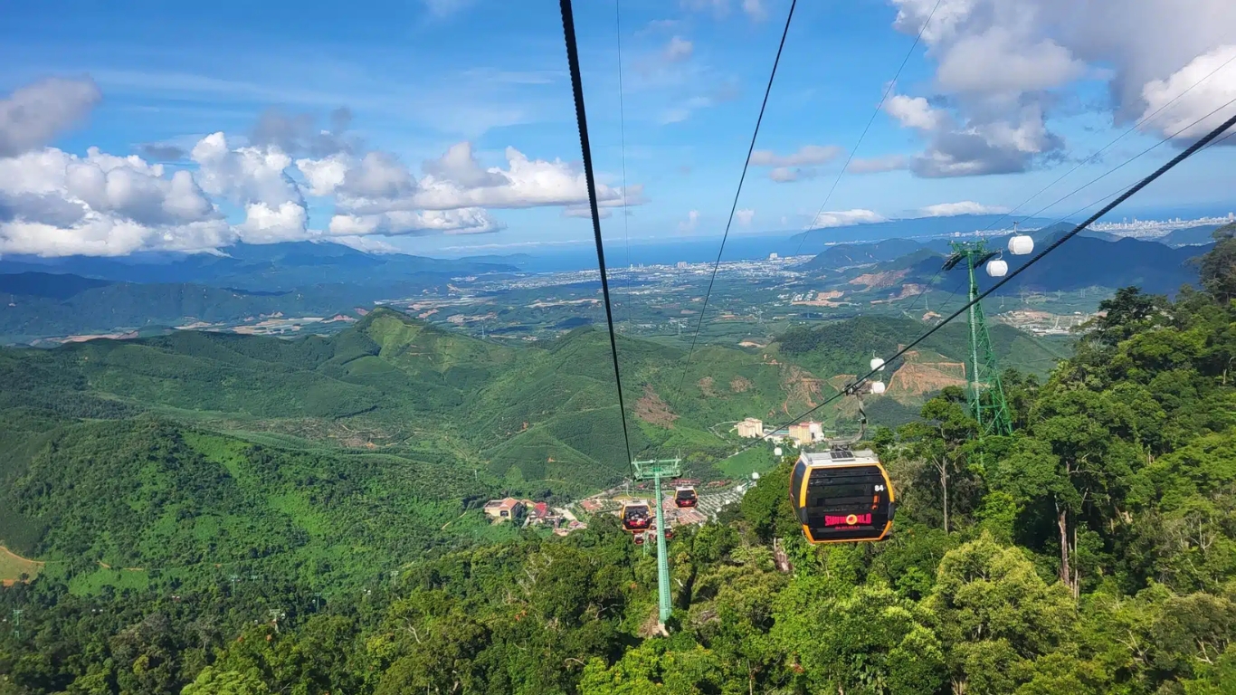 breathtaking view from cable car in Ba Na Hills