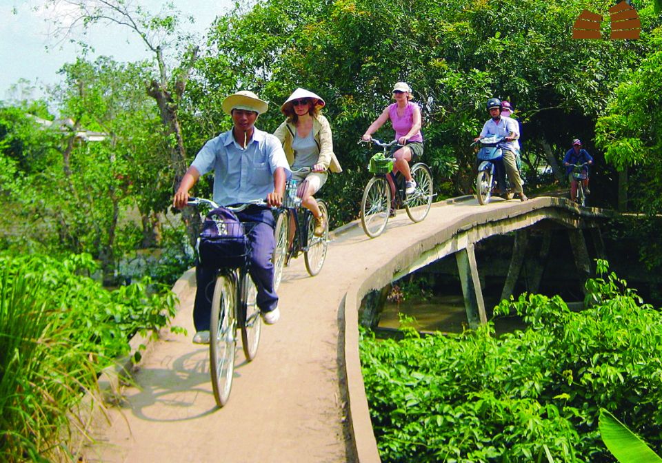 cycling through village in Mekong Delta