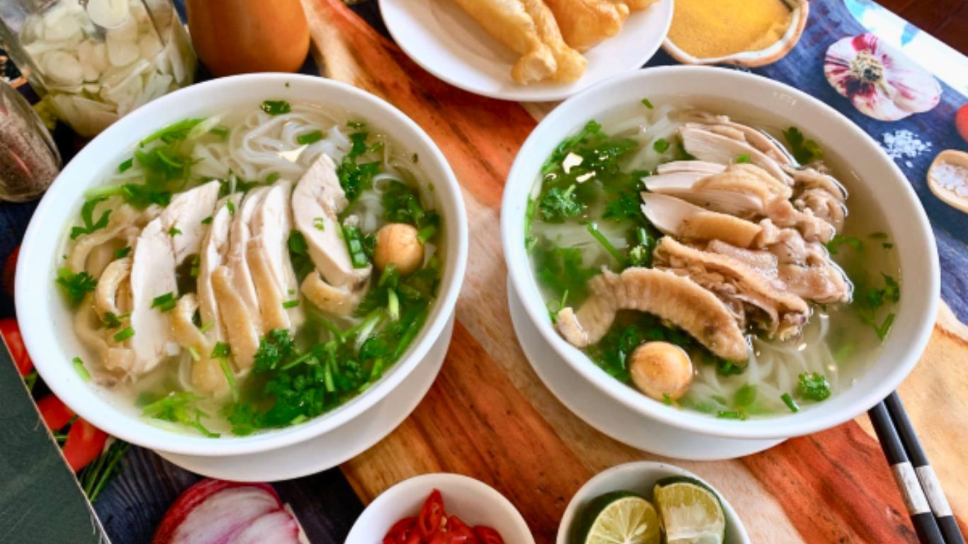 Pho Ga - Hanoi rice noodle soup with chicken
