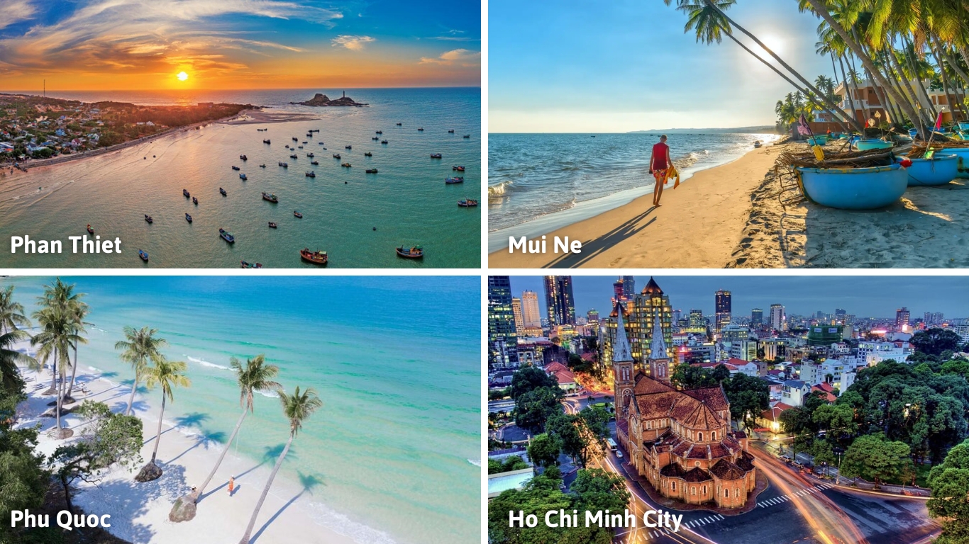 Beautiful beaches in South Vietnam