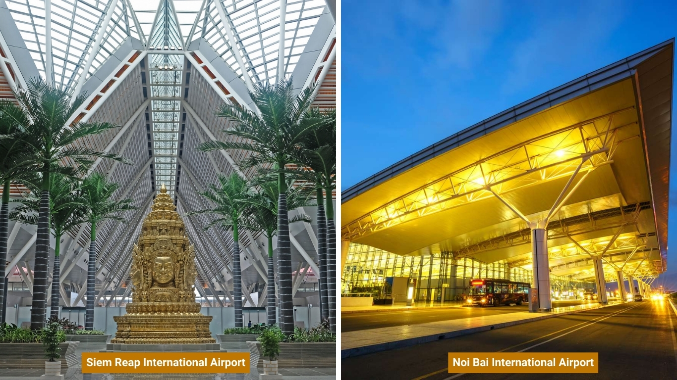 Siem Reap International Airport and Noi Bai Airport