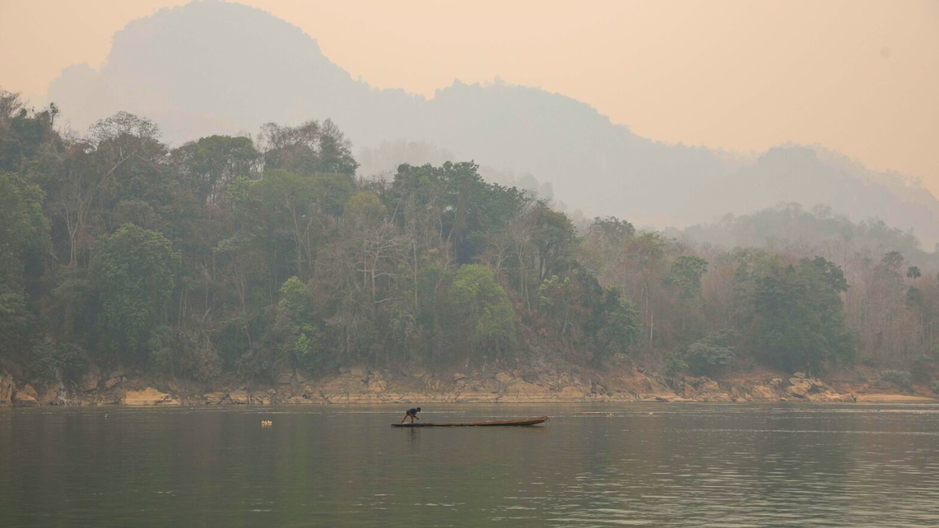 The landscape in Laos in burning season